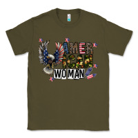 Army Green american woman Classic Tee - CowhideDigitalArt