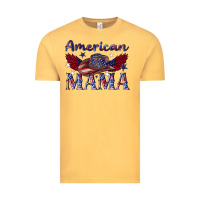 Vintage Mustard American mama with cowboy Vintage Tee - texasbilliewilder