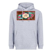 Heather Grey preview western pink flovers leopard serape   license plate template Heavyweight Hoodie - BarkalooDesign