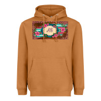 Preview Western Pink Flovers Leopard Serape   License Plate Template Heavyweight Hoodie | Teevron
