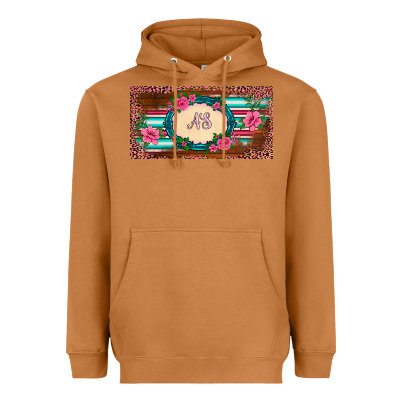 Preview Western Pink Flovers Leopard Serape   License Plate Template Heavyweight Hoodie by BarkalooDesign | Teevron