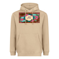 Mushroom preview western pink flovers leopard serape   license plate template Heavyweight Hoodie - BarkalooDesign