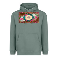 Sage preview western pink flovers leopard serape   license plate template Heavyweight Hoodie - BarkalooDesign