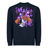 Navy Purple galaxy sneaker girl Heavyweight Sweatshirt - RanaPortraitStore