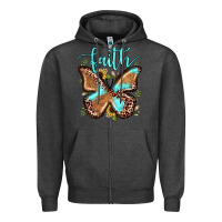 Charcoal Heather faith leopard butterfly Zipper Hoodie - JahusDesignShop