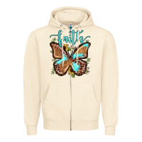 Sandshell faith leopard butterfly Zipper Hoodie - JahusDesignShop