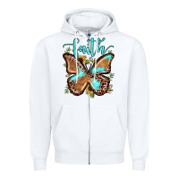 White faith leopard butterfly Zipper Hoodie - JahusDesignShop