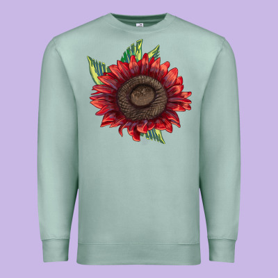 Procut Red Sunflower Premium Sweatshirt Designed By Lillyallendesigns