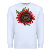 White procut red sunflower Premium Sweatshirt - LillyAllenDesigns