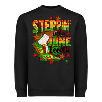 Black Steppin' into Juneteenth Heavyweight Sweatshirt - RanaPortraitStore