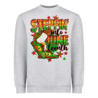 Heather Grey Steppin' into Juneteenth Heavyweight Sweatshirt - RanaPortraitStore