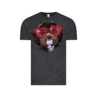 Vintage Black havanese dog with love glasses Vintage Tee - RanaPortraitStore