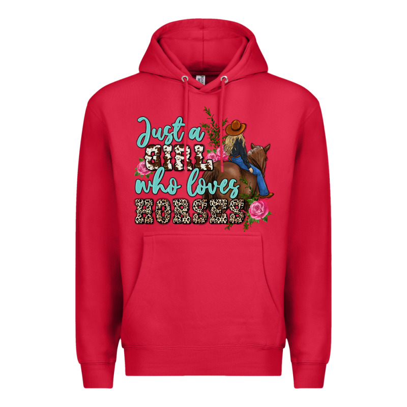 Just A Girl Who Loves Horses Premium Hoodie by MaliasSmallBusiness | Teevron
