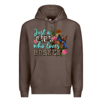 Coffee just a girl who loves horses Premium Hoodie - MaliasSmallBusiness