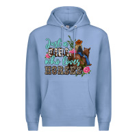 Colony Blue just a girl who loves horses Premium Hoodie - MaliasSmallBusiness