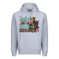 Heather Grey just a girl who loves horses Premium Hoodie - MaliasSmallBusiness