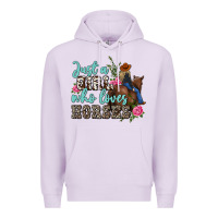 Lilac just a girl who loves horses Premium Hoodie - MaliasSmallBusiness