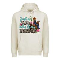 Oatmeal Heather just a girl who loves horses Premium Hoodie - MaliasSmallBusiness