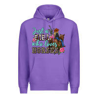 Purple just a girl who loves horses Premium Hoodie - MaliasSmallBusiness