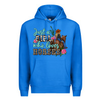 True Royal just a girl who loves horses Premium Hoodie - MaliasSmallBusiness