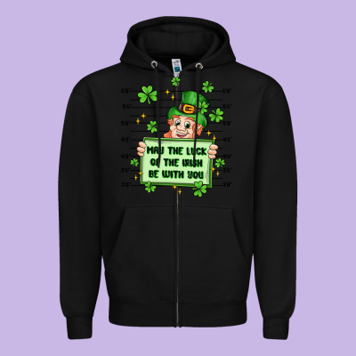 May The Luck Of The Irish Be With You Zipper Hoodie Designed By Artiststas