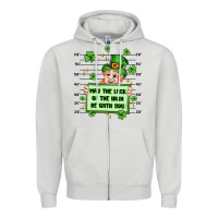 Dove Grey may the luck of the irish be with you Zipper Hoodie - Artiststas