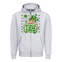 Heather Grey may the luck of the irish be with you Zipper Hoodie - Artiststas