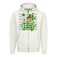 Oatmeal Heather may the luck of the irish be with you Zipper Hoodie - Artiststas