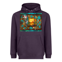 Plum western horse sunset turquoise's gemstones mousepad Heavyweight Hoodie - BarkalooDesign