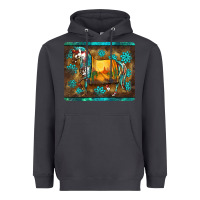 Smoke western horse sunset turquoise's gemstones mousepad Heavyweight Hoodie - BarkalooDesign