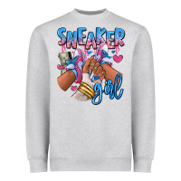 Heather Grey Sneaker girl afro woman Heavyweight Sweatshirt - RanaPortraitStore