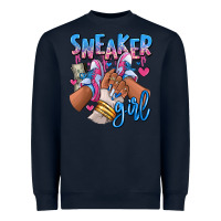Navy Sneaker girl afro woman Heavyweight Sweatshirt - RanaPortraitStore