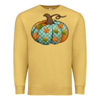 Antique Gold blue plaid autumn pumpkin Premium Sweatshirt - Jasminsmagicworld