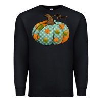 Black blue plaid autumn pumpkin Premium Sweatshirt - Jasminsmagicworld