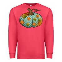 Cardinal blue plaid autumn pumpkin Premium Sweatshirt - Jasminsmagicworld