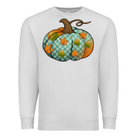 Dove Grey blue plaid autumn pumpkin Premium Sweatshirt - Jasminsmagicworld