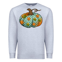 Heather Grey blue plaid autumn pumpkin Premium Sweatshirt - Jasminsmagicworld