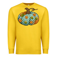 Lemon blue plaid autumn pumpkin Premium Sweatshirt - Jasminsmagicworld