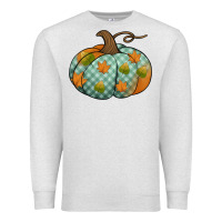 Oatmeal Heather blue plaid autumn pumpkin Premium Sweatshirt - Jasminsmagicworld