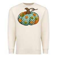 Sandshell blue plaid autumn pumpkin Premium Sweatshirt - Jasminsmagicworld