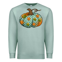 Seafoam blue plaid autumn pumpkin Premium Sweatshirt - Jasminsmagicworld