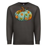 Smoke blue plaid autumn pumpkin Premium Sweatshirt - Jasminsmagicworld