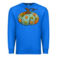 True Royal blue plaid autumn pumpkin Premium Sweatshirt - Jasminsmagicworld