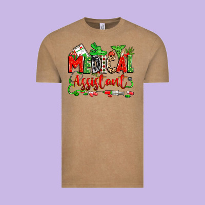 Christmas Medical Assistant Vintage Tee Designed By Zillion Design Studio