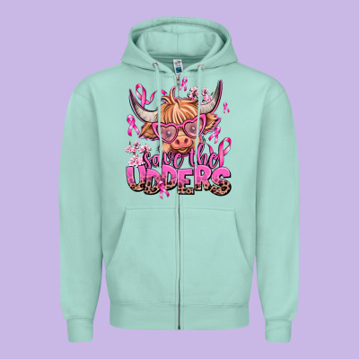 Save The Udders Zipper Hoodie Designed By Adodesignshop