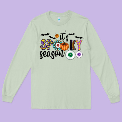 Spooky Long Sleeve Tee Designed By Cowhidedigitalart