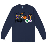 Navy spooky Long Sleeve Tee - CowhideDigitalArt