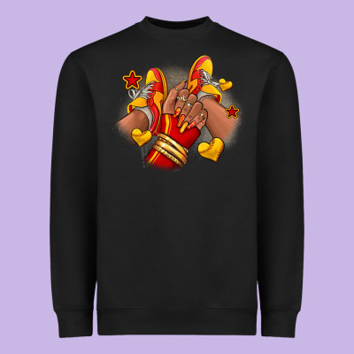 Heavyweight Sweatshirt Softball afro girl sneakers