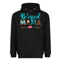 Black blessed mama serape cowhide turquoise Heavyweight Hoodie - Jasminsmagicworld