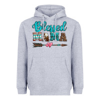Heather Grey blessed mama serape cowhide turquoise Heavyweight Hoodie - Jasminsmagicworld